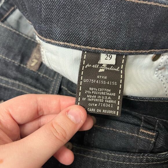 7 For All Mankind Y2K Sparkly Peacock Midnight Mercer Dark Wash Jeans SZ 29 8 - Picture 7 of 7